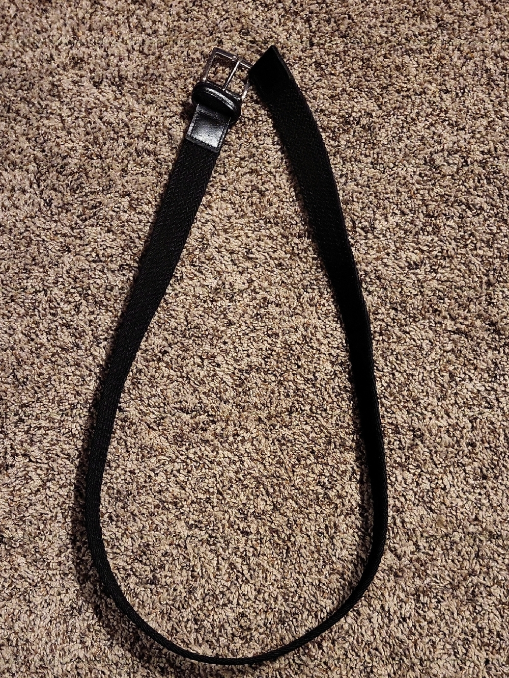 Smythson Black Woven Men's Belt with Silver Buckle